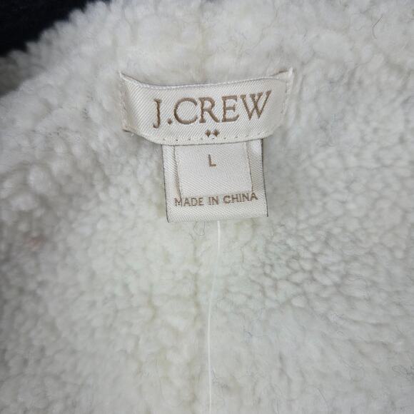 NWT J. Crew Vest Womens Size Large Wool Blend Navy Blue Sherpa Lined - Picture 6 of 12